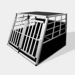 Aluminum Small Double Door Dog cage 89cm 75a 06-0772 cattree-factory.com