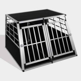 Aluminum Dog cage size 104cm Large Double Door Dog cage 65a 06-0775 cattree-factory.com