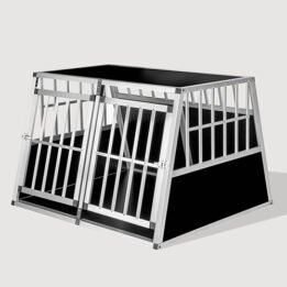 Aluminum Large Double Door Dog cage With Separate board 65a 104 06-0776 cattree-factory.com