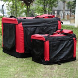 Foldable Large Dog Travel Bag 600D Oxford Cloth Outdoor Pet Carrier Bag in Red cattree-factory.com