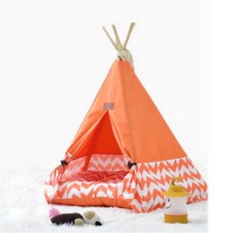 Tent Pet Travel: Cheap Dog Folding Tent Wave Stitching Cotton Canvas House 06-0942 cattree-factory.com