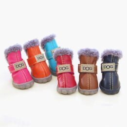 Pet Plus Velvet Puppy Shoes Warm Foot Covers Ugg Bootss cattree-factory.com