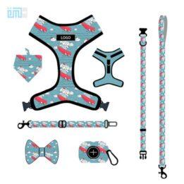 Pet harness factory new dog leash vest-style printed dog harness set small and medium-sized dog leash 109-0006 cattree-factory.com