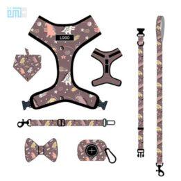 Pet harness factory new dog leash vest-style printed dog harness set small and medium-sized dog leash 109-0010 cattree-factory.com