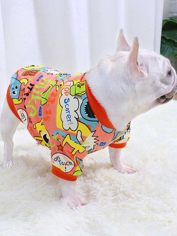 GMTPET Cartoon Pug Dog Bulldog Fat Dog Thickened Winter Warm Open Buckle With Elastic Method Fighting Autumn and Winter Plus Velvet Sweater 107-222036 cattree-factory.com
