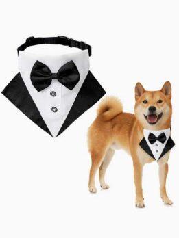 Wedding suit pet drool towel dog collar pet triangle towel pet bow tie wedding suit triangle towel 118-37007 cattree-factory.com