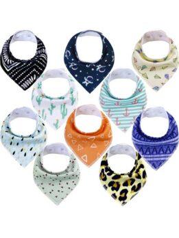 Autumn and winter baby drool napkin triangle napkin cotton printed baby eating bib baby products 118-37009 cattree-factory.com