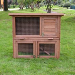 Wholesale Large Wooden Rabbit Cage Outdoor Two Layers Pet House 145x 45x 84cm 08-0027 cattree-factory.com