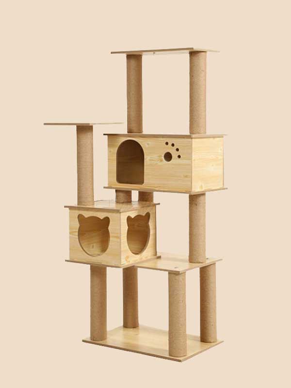 Novo produto por atacado de madeira maciça para gatos, árvore de estimação, estrutura de escalada para gatos 06-1153 cattree-factory.com
