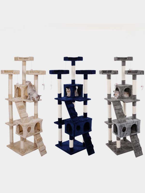 Fábrica de árvore de gato de madeira $ 23,28 Plataforma OEM Coluna de sisal Estrutura de escalada para gato 06-1171 cattree-factory.com