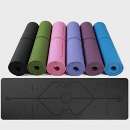 Eco-friendly Multifunction Beginner Yoga Mat With Body Line Thickened Widened Non-slip Custom TPE Yoga Mat cattree-factory.com