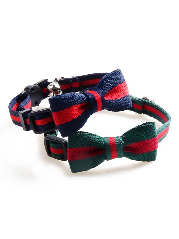 Manufacturer Wholesale Classic Color Plaid Design Cat Collar With Bowknot Bell 06-1610 cattree-factory.com
