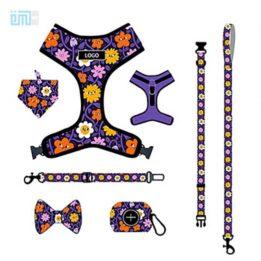 Pet harness factory new dog leash vest-style printed dog harness set small and medium-sized dog leash 109-0021 cattree-factory.com