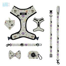 Pet harness factory new dog leash vest-style printed dog harness set small and medium-sized dog leash 109-0022 cattree-factory.com