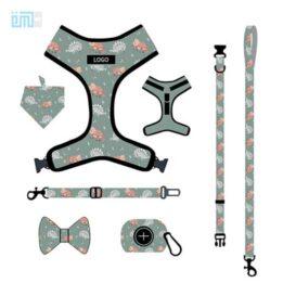 Pet harness factory new dog leash vest-style printed dog harness set small and medium-sized dog leash 109-0025 cattree-factory.com