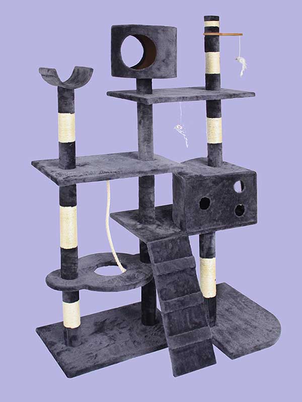 Четырехслойная фланелевая рама для кошек из сизаля, платформа для кошачьей комнаты, лестница для лазания, игрушка для мыши, кошачье дерево 06-0003 cattree-factory.com