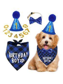 Pet party decoration set dog birthday scarf hat bow tie dog birthday decoration supplies 118-37011 cattree-factory.com