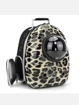 Sand leopard print upgraded side opening pet cat backpack 103-45009 cattree-factory.com