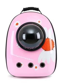 Pink Daisy Upgraded Side Opening Pet Cat Backpack 103-45021 cattree-factory.com