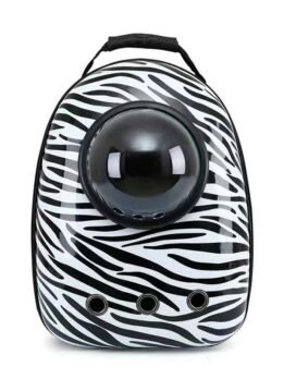 Zebra pattern upgraded side opening pet cat backpack 103-45025 www.cattree-factory.com