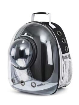 Transparent Black Pet Cat Backpack with Hood 103-45029 www.cattree-factory.com