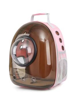 Brown pet cat backpack with hood 103-45039 cattree-factory.com