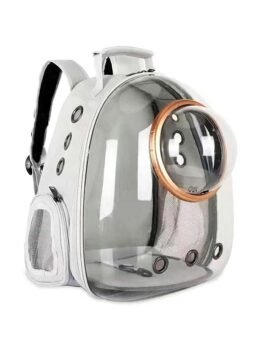 Transparent gold circle gray pet cat backpack 103-45044 cattree-factory.com