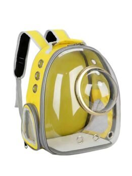Transparent gold circle yellow pet cat backpack 103-45045 cattree-factory.com