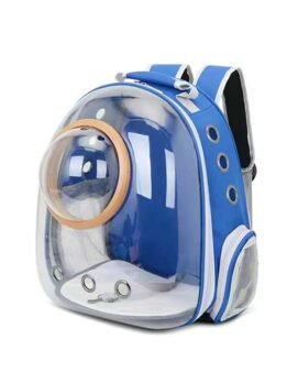 Transparent gold circle blue pet cat backpack 103-45047 cattree-factory.com