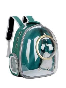 Transparent gold circle green pet cat backpack 103-45049 cattree-factory.com