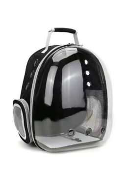 Transparent black pet cat backpack with side opening 103-45051 cattree-factory.com