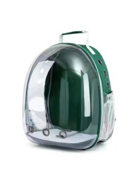 Transparent green pet cat backpack with side opening 103-45057 cattree-factory.com