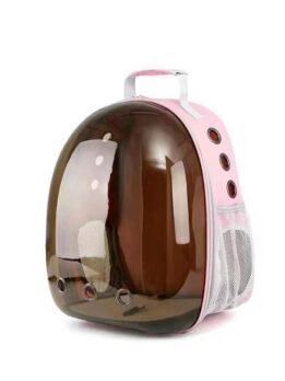 Side opening brown transparent pink pet cat backpack 103-45060 cattree-factory.com